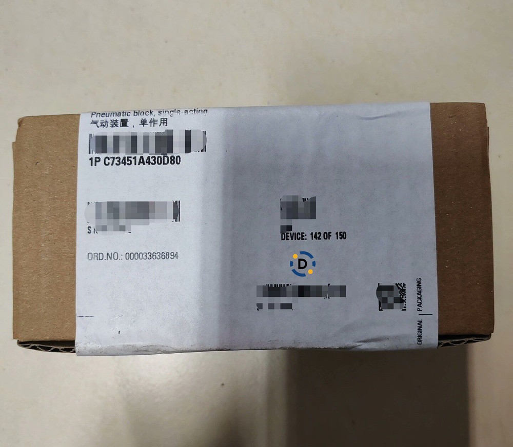 New Siemens C73451-A430-D80 Single acting valve