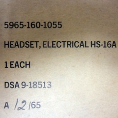 HEADSET ELECTRICAL HS-16 A 5965-160- 1055