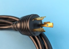 LOT OF 10 L6-20 TO RIGHT ANGLE C15 SERVER POWER CORDS: 250v, 12’ |010-7246916