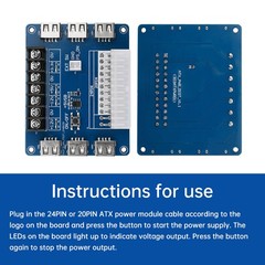 24pins ATX Power Supply Breakout Board USB Charging Chassis Power Adapter Board
