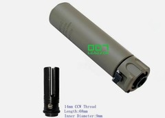1x SOCOM556-MINI2 14mm CCW Non-functional Suppressor Dark Earth Tan Toy Mode
