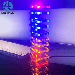 DIY LED Music Spectrum Electronic Kit Crystal Column Audio Display LM339 LM358