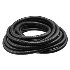 12 M 16 x 20 mm PP Flexible Corrugated Conduit Tube for Office Black