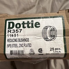 Box Of 23 Dottie Brand R357 Steel Reducing Bushings 1-1/4” x 1” Zinc Plated