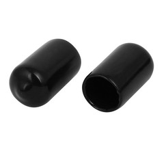 10mm Inner Dia Rubber Hose End Cap Screw Thread Protector Cover Black 100pcs