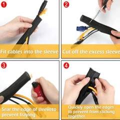10ft Braided Wire Wrap Cord Protector Nylon Sleeve Storage Pipe Tube Cable Split