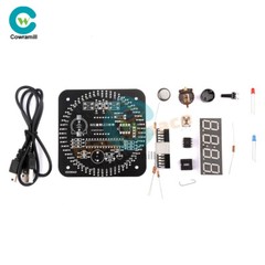 DIY DS1302 DC5V Rotating LED Electronic Digital Clock Learning Board With Shell