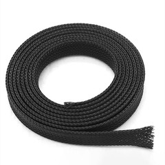 Black PET Expandable Wire Cable Sleeving Sheathing Braided Loom Tubing 1/8″ – 2″