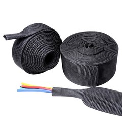 Heat Shrink Braided Wire Conduit 2:1 Ratio Flexible Wear-Resistant Sleeve Lot