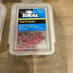IDEAL 83-2131 Ring Terminals Vinyl Insulated #22- #18 AWG, Lot of 8. P16
