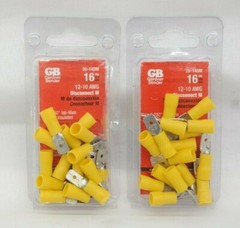 Lot of 2 Gardner Bender 20-145M 12-10 AWG Yellow Male Disconnect 16ct each TF