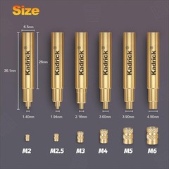 Heat Set Insert Tool,Tips for Threaded inserts M2 M2.5 M3 M2-M6 6 Tips, Brass