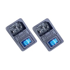 2PCS 250V 10A Rocker Switch with Fused IEC320 C14 Inlet Power Switch Connector