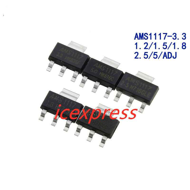 2500PCS AMS1117-3.3/1.2/1.5/1.8/2.5/5/ADJ 1A 12.V 1.5V 1.8V 3.3V 5.0V SOT-223