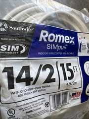 NEW Southwire Romex SimPull 15 ft. 14/2 Indoor Wire/Copper NM-B Cable