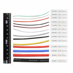 14/16/18/20/22/24/26/28/30AWG UL Stranded Wire Silicone Flexible Cables 0.08mm