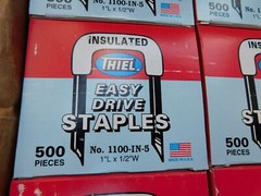 NEW Box of 500 Theil Easy Drive Insulated Cable Staples 1″ x 1/2″ wide USA MADE