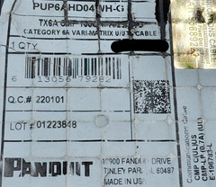 Panduit PUP6AHD04WH-G 23/4P Cat6A Vari-MaTriX HD Network Cable Plenum White/50ft