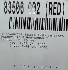 Belden Wire 83506 24/6C FEP/FEP Multi-Shield Control Cable 200C CMP Red /10ft