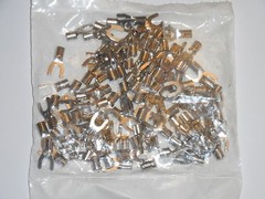 NEW LAWSON SPADE TERMINAL 12-10 AWG , NON INSULATED/HI TEMP #10 STUD ,100-PACK