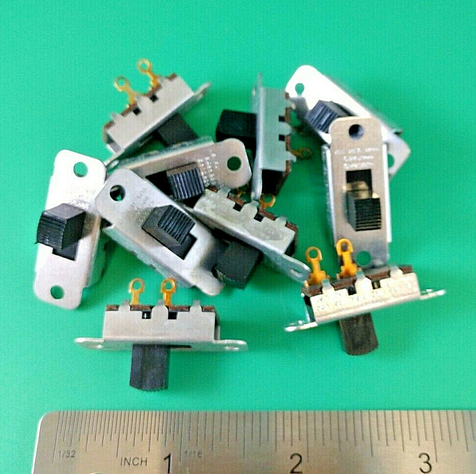 LOT OF 10 SWITCHCRAFT 46202LR MILSPEC SLIDE SWITCH 3A 125V