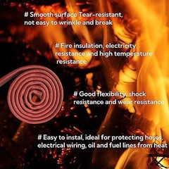 Silicone Rubber Fiberglass Heat/Fire Sleeving High Temp & Voltage Resistant Tube