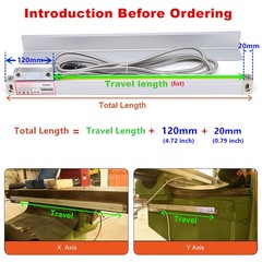 3Axis Digital Readout DRO Display 5µm Linear Scale 18”+20”+40” Kit CNC Mill