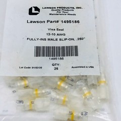 25 PACK LAWSON 1495186 VISA SEAL 12-10 AWG FULLY-INS MALE SLIP-ON .250″