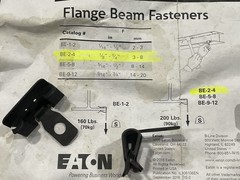{#50}~B-Line BE-2-4, 1/8 to 1/4″, Hammer-On Installation, Flange Beam Fastener,
