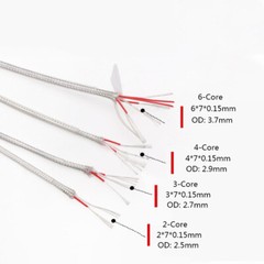Shielded Signal Cable PT100 Compensation Wire PTFE Silvered Copper 2/3/4/6 Core