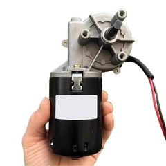 High Speed DC Worm Gear Reducer 60W 24V 52RPM Reversible Self-Locking Metal Gear
