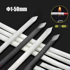 Φ1-50mm Silicon Fiber Glass Tube High Temperature Insulated Sleeving Black/White
