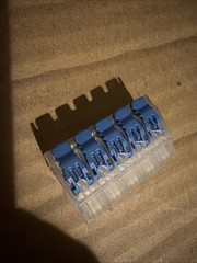 Ideal L25 Lever Wire Connector, 450V / 32amp, 5 Port, Blue. 6 Pack