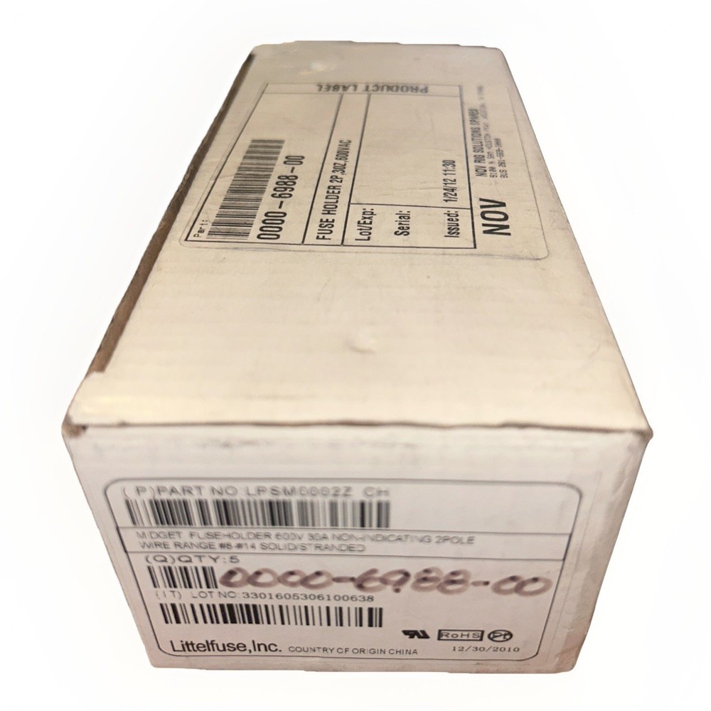 *QTY 5* Littelfuse LPSM CH 30A 600V Midget Powersafe 2P Fuse Holder. NEW! AH