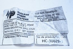 New MACLEAN POWER SYSTEMS GROUND BALL STUD 25MM HC30029-1 1/2-13X1″ Ships FREE