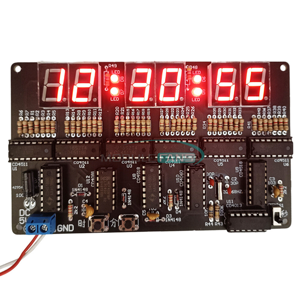 Digital 24-hour Clock DIY Circuit Electronic Kit 6-bit Clock Teaching Practice