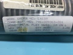 MKS 100315905 Hose, Metal, NW40, 10″ LTHK WA, Bellows, 153341