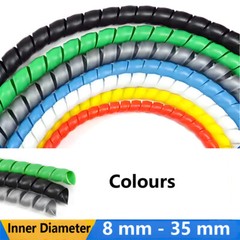 Cable Tidy Spiral Wrap Leads Binding Cord Wire Band Inside Diameter 8mm-35mm