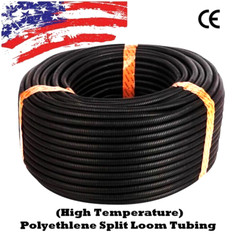 20 Ft 1/2″ Split Wire Loom Conduit Polyethylene Tubing Black Color Sleeve Tube