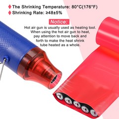 Battery Wrap 66mm Flat 18 ft PVC Heat Shrink Tube Wraps Red