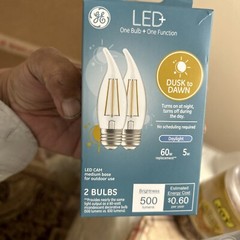 LED+ Light Bulb, Daylight, Dusk-to-Dawn, 500 Lumens, 5-Watts, 2-Pk. -93121494