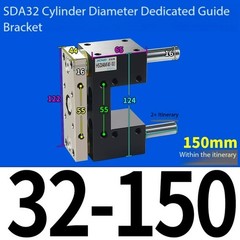 Cylinder Guide Bracket 32/40/50 for Fixing The Rack Extension Rod Accessory