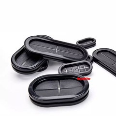Black Oval Rubber Grommets Open Gromet Cable Wiring Protect Plugs Seals Bushes