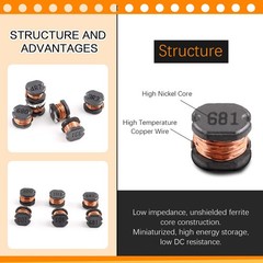 141Pcs 14 Values CD54 SMD Power Inductors Assortment Kit with Storage Box 2.2…