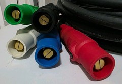 Hubbell 10 Ft Cam Lock Type SC 2/0 Generator Power Feeder Cable Set Of 5
