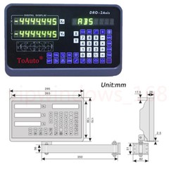 2Axis Linear Scale 200&950mm Digital Readout DRO Display Glass Sensor Encoder,US