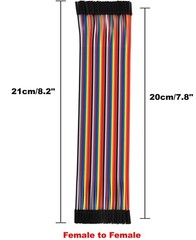 40pcs Female to Female Dupont Wire 20cm Multicolored