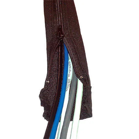 ELECTRIDUCT BS-ZIPPER-125-3-BK Braided Cable Sleeve, 1-1/4 in Inside Dia., 3