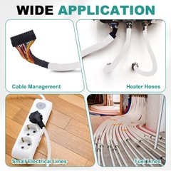 Braided Sleeving 9.8Ft x 0.39″ Fiberglass Braid Cable Sleeve for Home, White