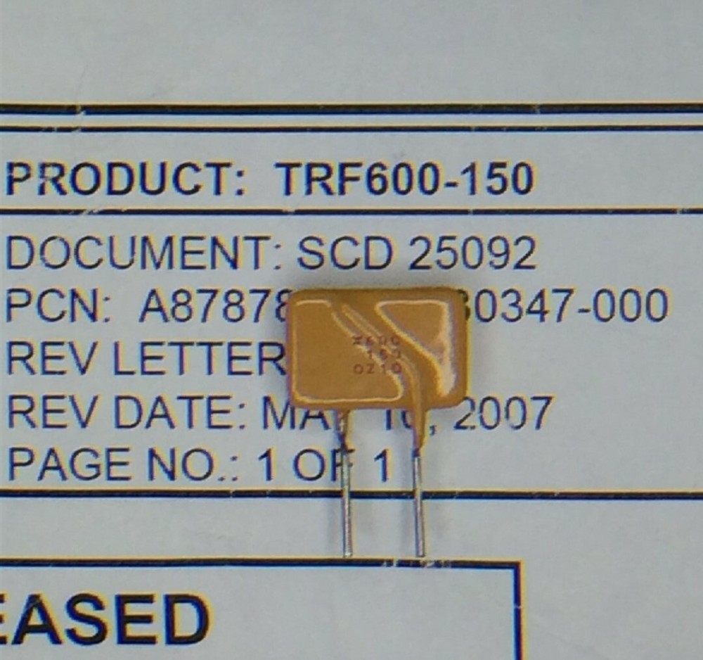 TRF600-150 RAYCHEM PTC RESET FUSE 250V 150MA RADIAL ROHS 20 PIECES